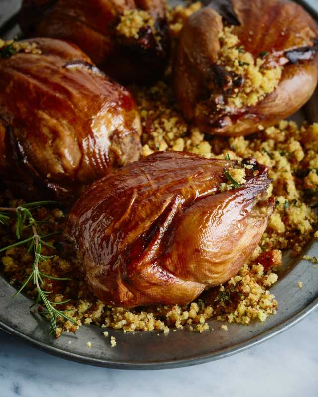 Stuffed Cornish Hens, For 4-6 People